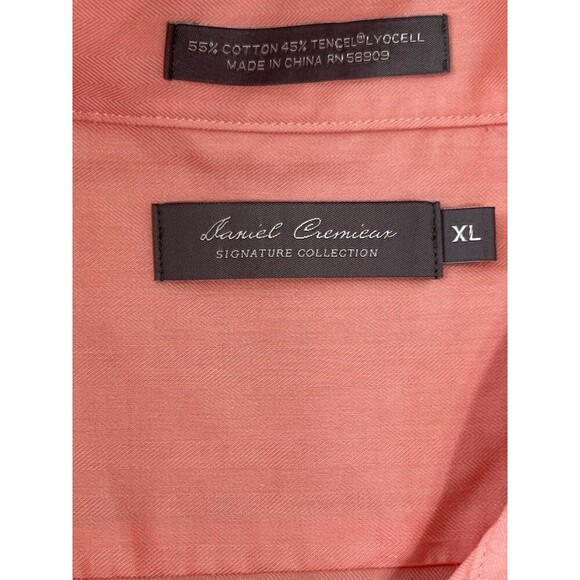 Daniel Cremieux Collection XL Short Sleeve Salmon Button Down Shirt Summer Beach - Picture 6 of 8
